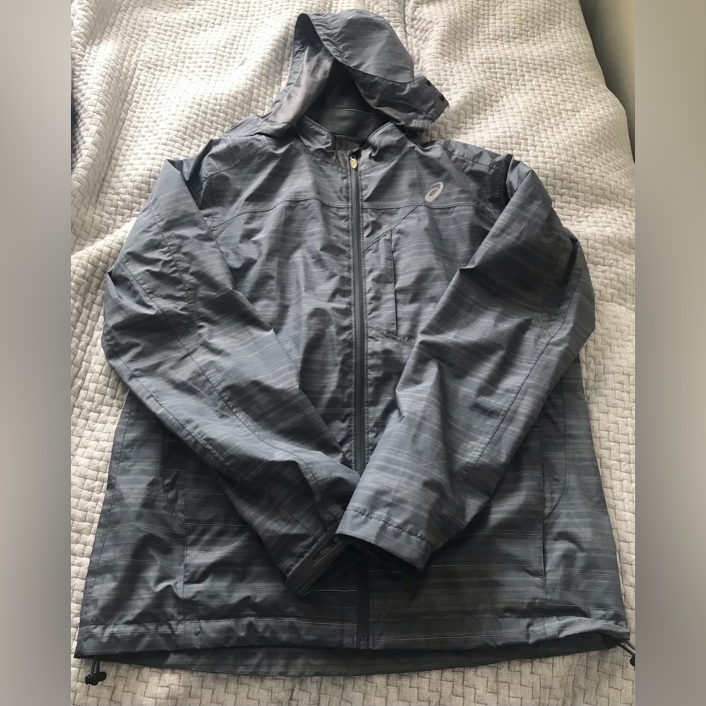 Asics Gray Accelerate Jacket Size Large